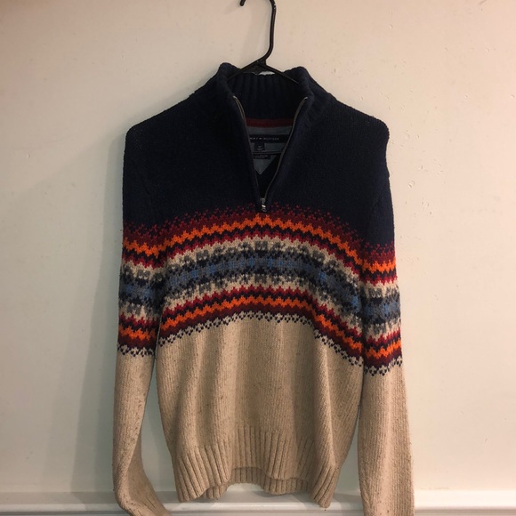 Dual-Tone Men’s Tommy Hilfiger Wool Blend Sweater - Picture 3 of 7